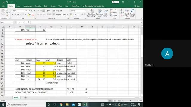 MySQL: Cartesian Product and Join Query(Hindi) смотреть онлайн