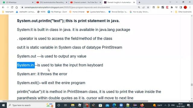 CoreJava System out println explanation July20220719 смотреть онлайн