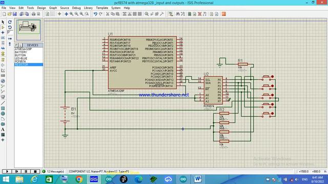 Arduino controlling 8 inputs using 2 wires | proteus simulation | pcf8574 смотреть онлайн