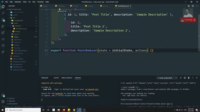 63. Adding the React Redux library in the new Posts React Application - ReactJS смотреть онлайн