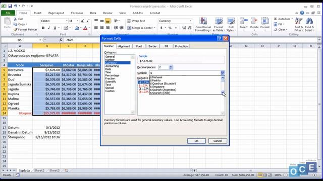 Kako formatirati brojeve u excelu (Excel 2010) смотреть онлайн