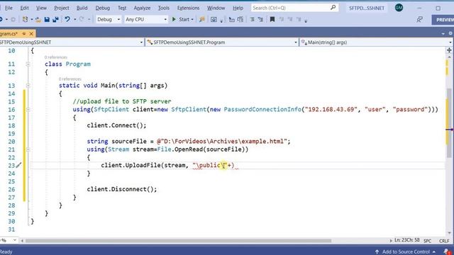 SFTP C# Example for upload and download files | SSH.NET смотреть онлайн