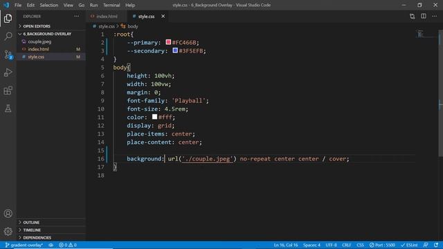 How To Add CSS Gradient Color Overlay On An Image Background -