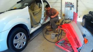 Рено Логан ремонт порога и стойки   Renault Logan Auto body repair