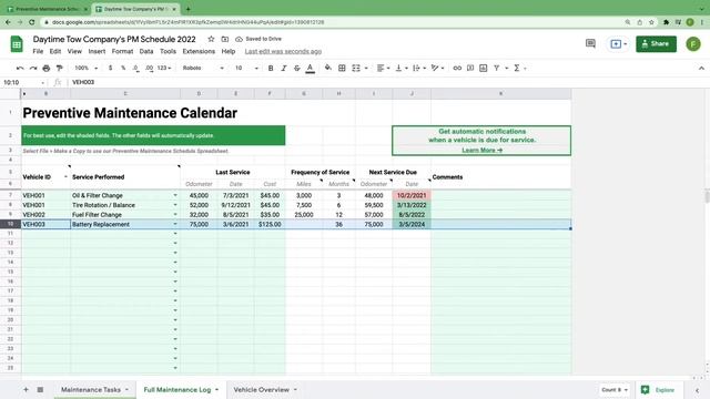 Creating a Preventive Maintenance Schedule Spreadsheet (w/ Free Template) | Fleet Management Tools смотреть онлайн