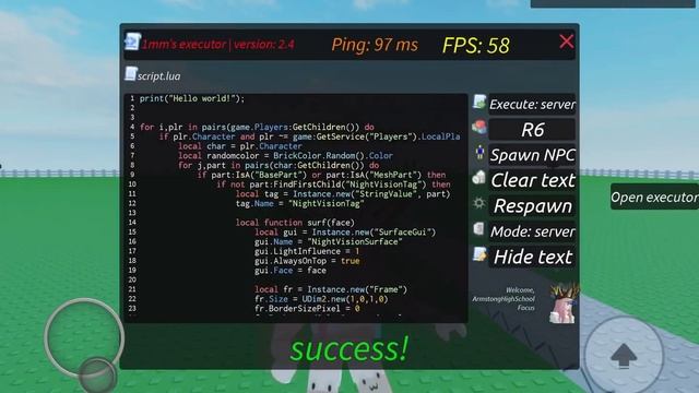 Roblox FE script (Night Vision) смотреть онлайн
