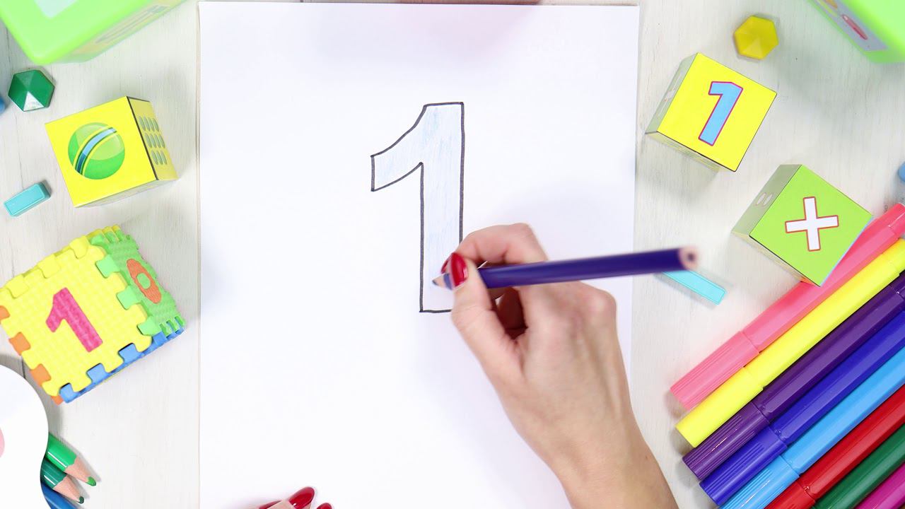 Цифра 1. Учим цифру один, развивающий ролик. Учим цифры дома