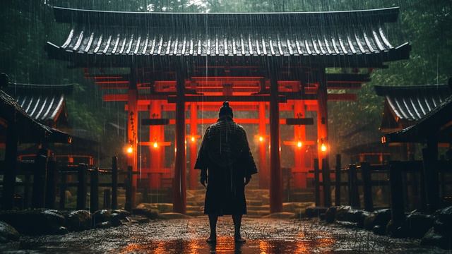 A Rainy Day At The Temple  - Japanese Zen Music  - Japanese Flute Music For Soothing, Meditation