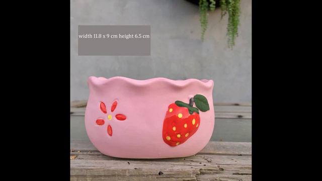 flower blue succulent planter / 4 inch hand-painted handmade echeveria, rosette, lithops, cactus po смотреть онлайн