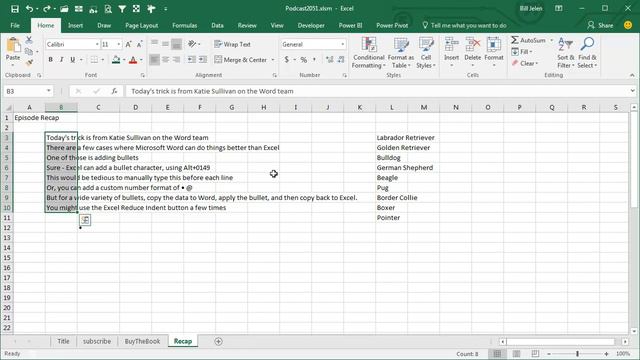 Excel - Bullets in Excel - Episode 2051 смотреть онлайн