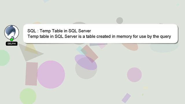 SQL : Temp Table in SQL Server смотреть онлайн