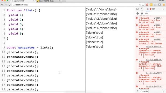 [ES6] Iteration with Generator Functions смотреть онлайн