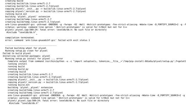 Raspberry Pi: Got compilation error when installing plyvel смотреть онлайн