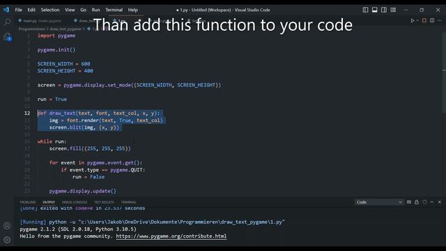 Display Text on a Pygame window смотреть онлайн