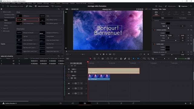 6- DaVinci Resolve: texte et couleur de fond смотреть онлайн