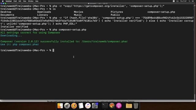 Instalação do Composer no MacOS смотреть онлайн