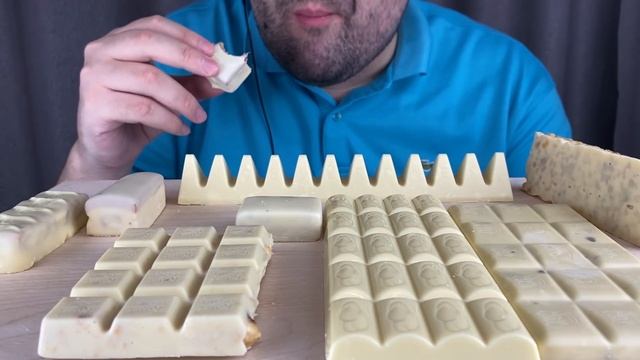 ASMR White Chocolate Party (Eating Chocolate Candy Bars) Mukbang 먹방 Eating Sounds