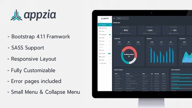 Appzia - Bootstrap 4 Dark Admin Dashboard | Themeforest Website Templates and Themes смотреть онлайн