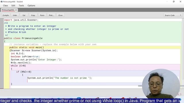 Checking the integer whether Prime or not using #while loop in #Java смотреть онлайн