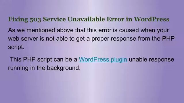 Fix 503 Service Temporarily Unavailable Error In W смотреть онлайн
