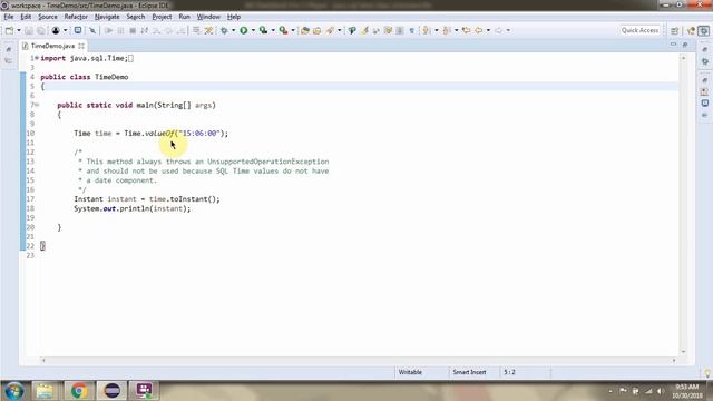 How to use toInstant() method of java.sql.Time class? | Java Date and Time смотреть онлайн