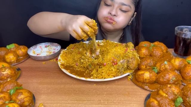 TANDOORI CHICKEN BIRYANI ? WOTH 50 SPICY EGG CURRY AND RAITA | FOOD EATING MUKBANG VIDEOS ? смотреть онлайн