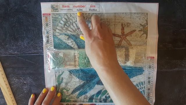 "Морская рыба" с Али Экспресс. Набор с круглыми стразами, полная выкладка. Обзор и готовая работа. смотреть онлайн