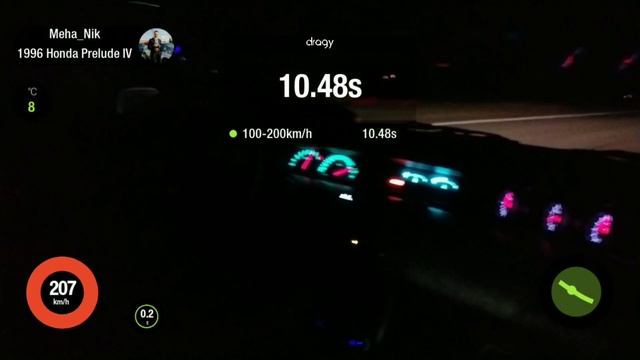 Honda Prelude IV H23 turbo roll race 100-200 смотреть онлайн