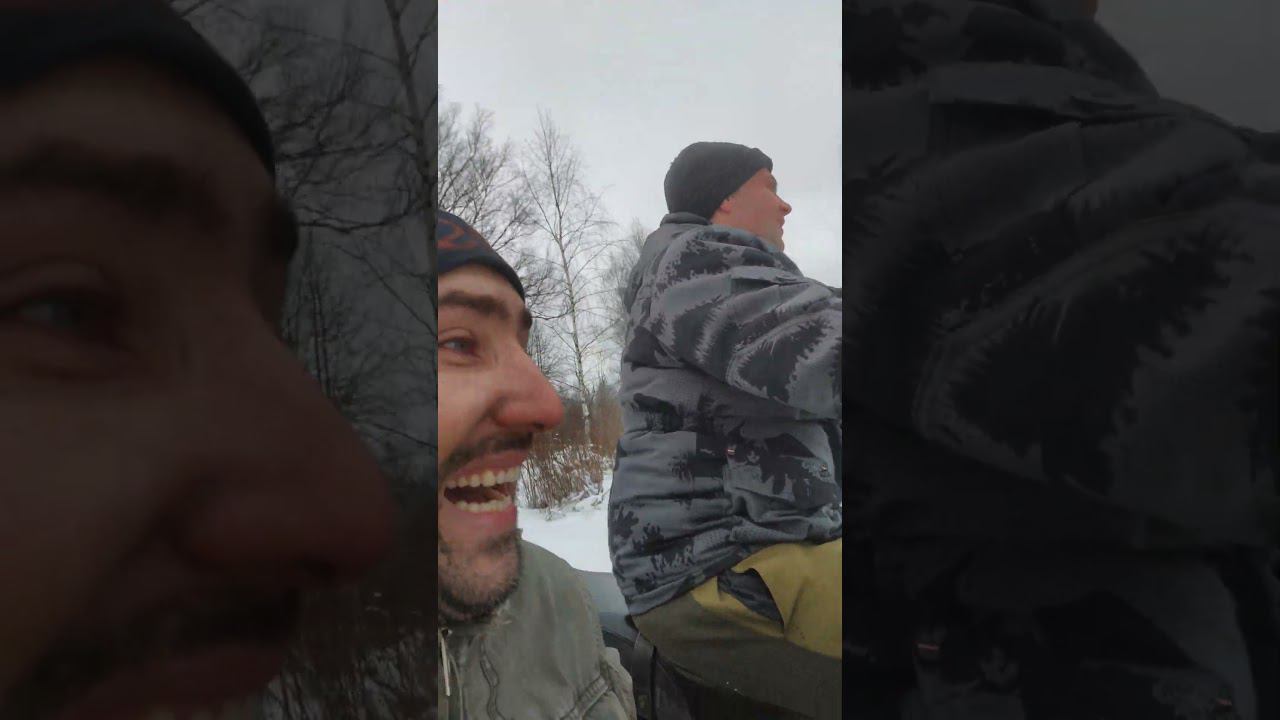 На Днепре с коляской, катаемся по снегу! смотреть онлайн