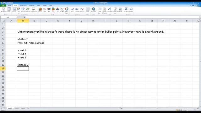 How to create bullet points in excel 2010 смотреть онлайн