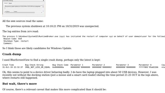 How to find cause of 'Unexpected' Windows restarts? смотреть онлайн