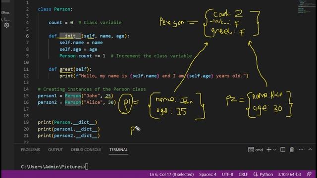 Class and object/ instance in Python смотреть онлайн