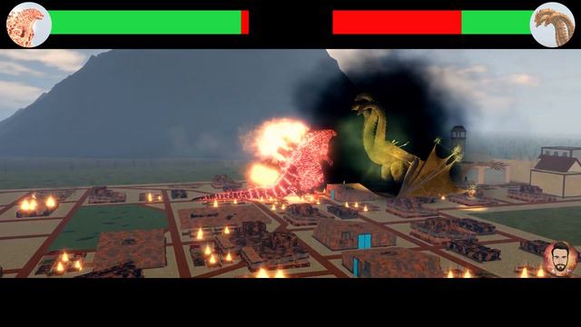 Thermonuclear Godzilla vs Monster Zero With Healthbars - Kaiju Universe смотреть онлайн
