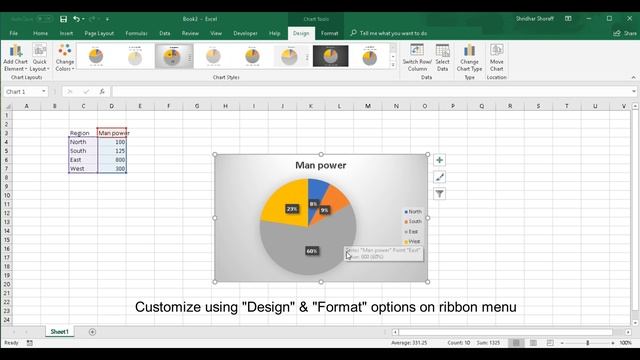 Excel Pie chart смотреть онлайн