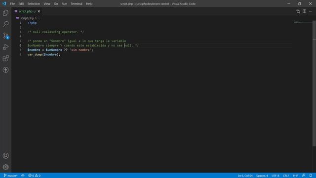 Null coalescing operator PHP смотреть онлайн