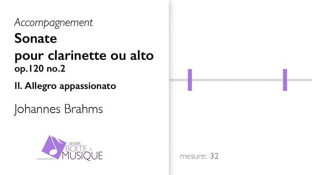 J.Brahms - CLARINET or VIOLA SONATA op.120 no.2 - 2. Allegro appassionato (piano accompaniment) смотреть онлайн