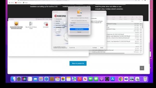 ECOSYS PA6000x/PA5500x/PA5000x/PA4500x Install Printer Driver for USB Mac