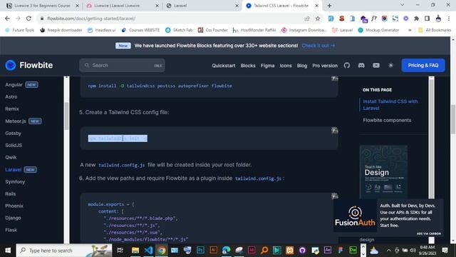 Livewire Complete Course:  Laravel , Tailwind &  Flowbite Set Up (Installation)