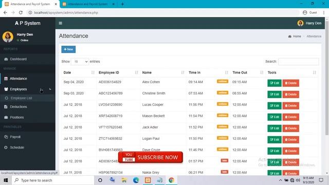 Payroll and Attendance System in PHP MySQL with Source Code | Free Download | смотреть онлайн