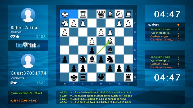 Chess Game Analysis: Babos Attila - Guest37051774 : 0-1 (By ChessFriends.com) смотреть онлайн