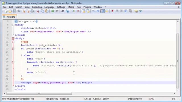 PHP: Create a 'Like" Button смотреть онлайн
