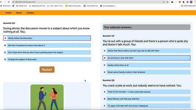 Personality test web application смотреть онлайн