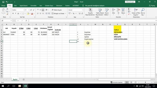 Eğitim 2 - Formüller - (Basit Düzey) Microsoft Excel 2019 смотреть онлайн