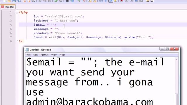 PHP: Send e-mail and use another person's e-mail adress смотреть онлайн