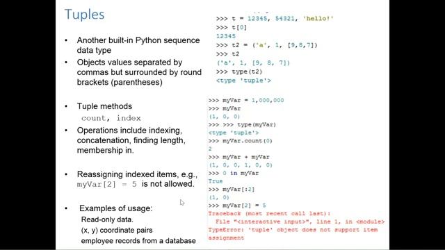 GIS540: List and Tuple Data Types (Ch 4) смотреть онлайн