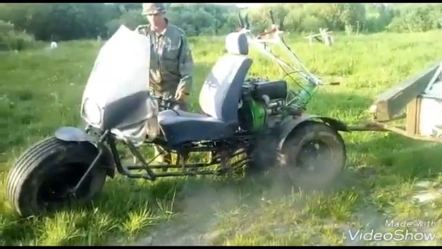 мотоблок трицикл с тележкой. смотреть онлайн