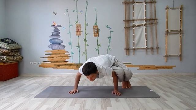 Как развить координацию и чувство равновесия (Эка Пада Каудиниасана I). Йога онлайн. смотреть онлайн