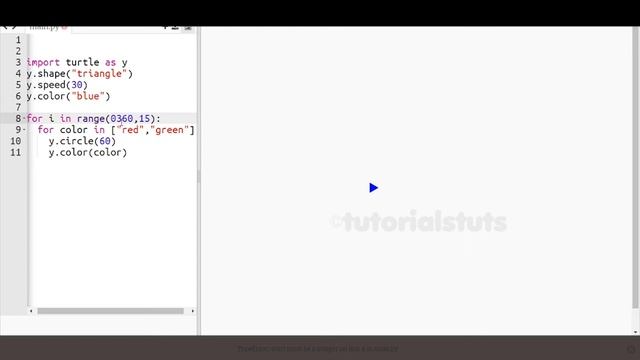 Colorful Circle Pattern in Python Turtle | Python turtle graphics tutorial смотреть онлайн
