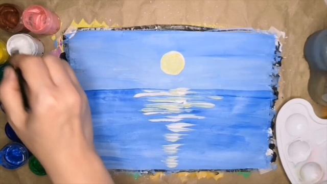 закат/ дельфин/ простой рисунок красками гуашь смотреть онлайн