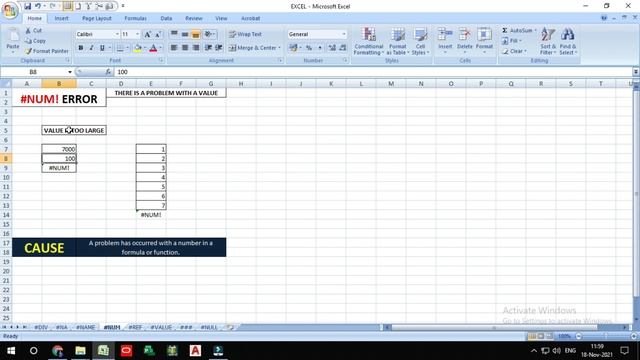 EXCEL ERRORS AND THEIR MEANINGS|| LEARN MORE смотреть онлайн